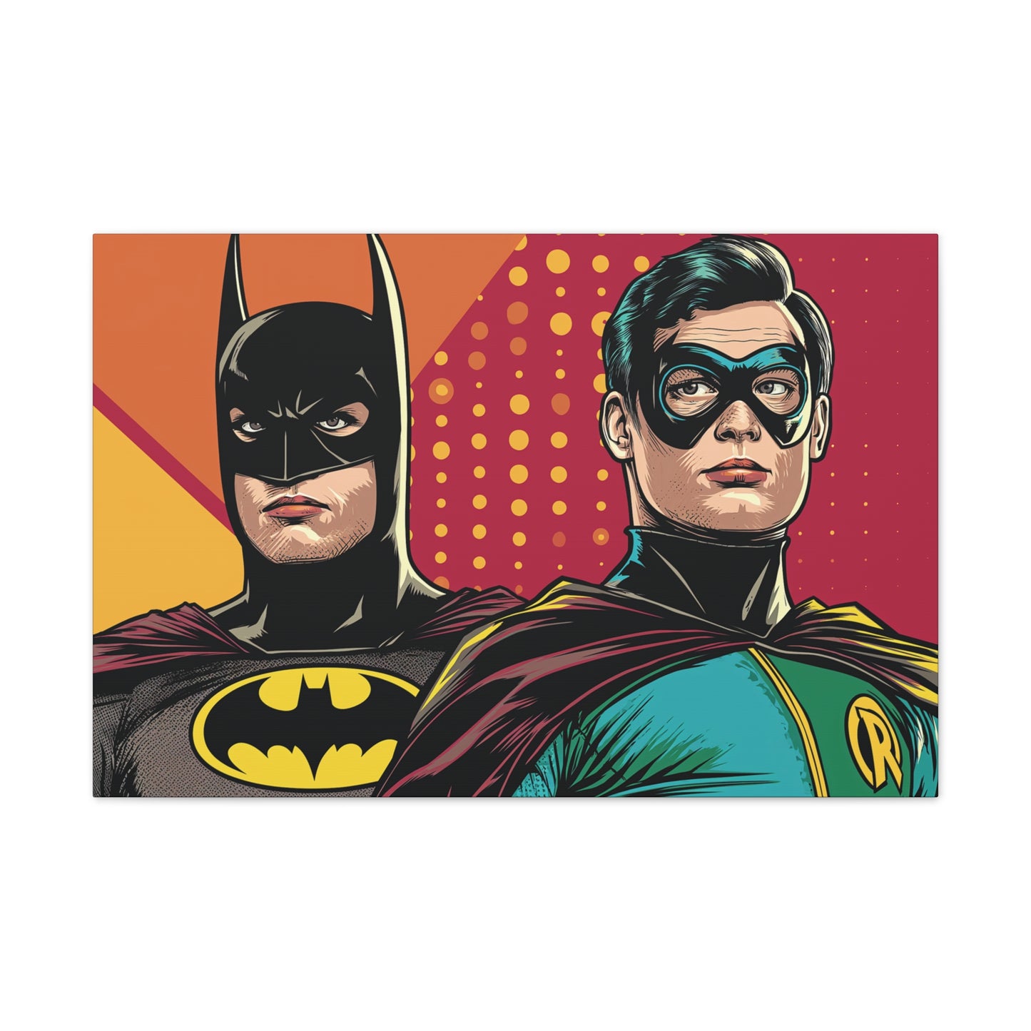 Bat and Boy Wonder Canvas Stretched, 0.75"