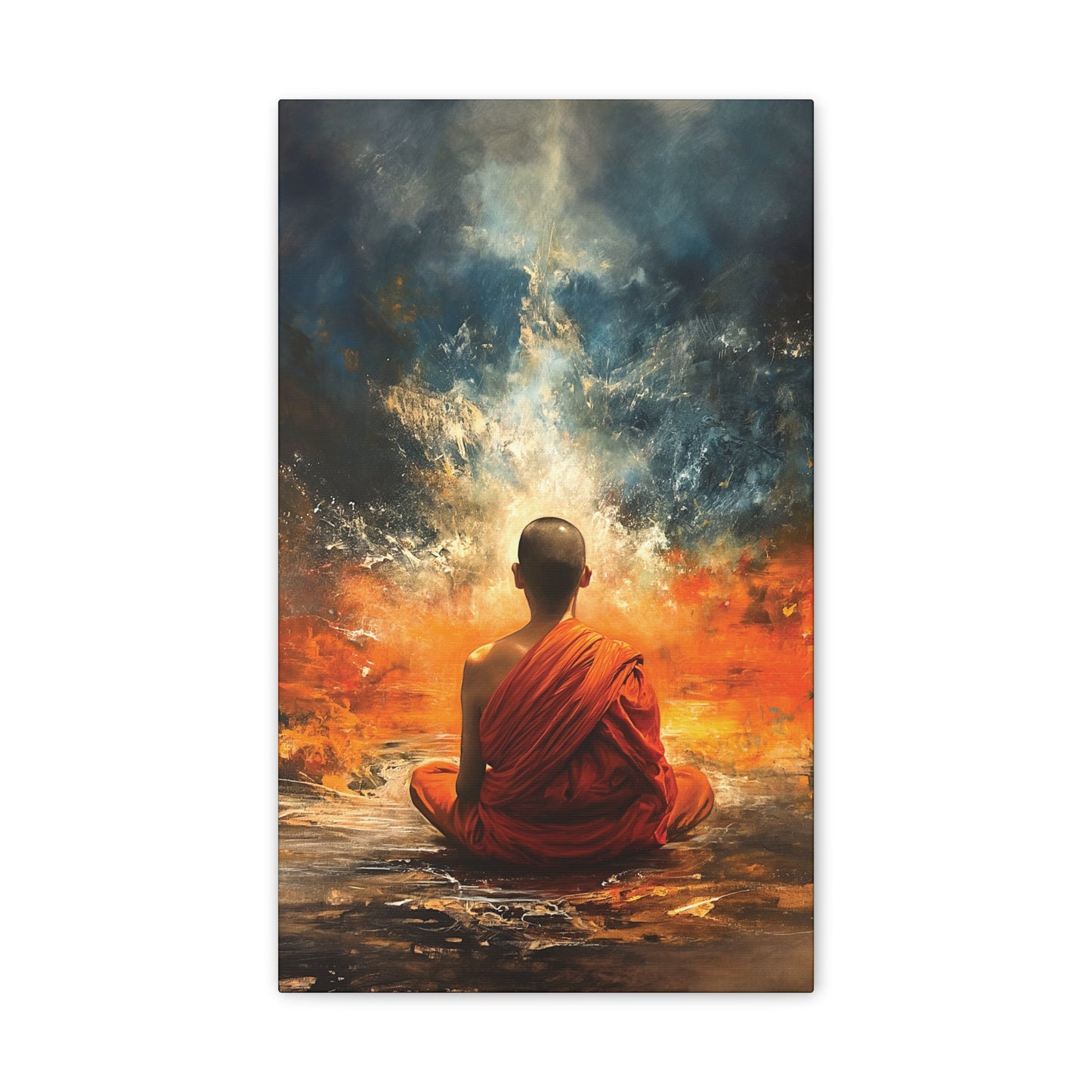 Buddha Painting Print 6 Canvas Stretched, 0.75"