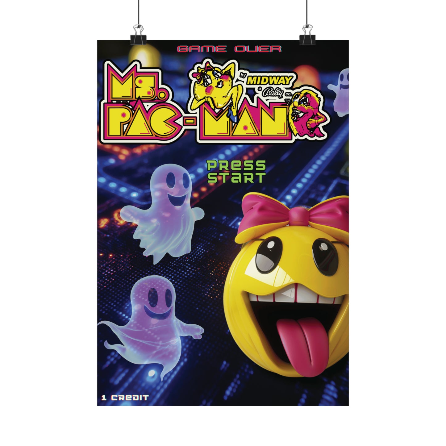 Ms. Pac Man Matte Vertical Posters