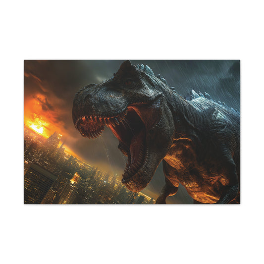 T-Rex Terror 4 Canvas Stretched, 0.75"