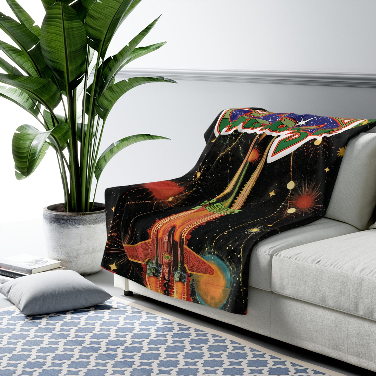 Galaga Sherpa Fleece Blanket