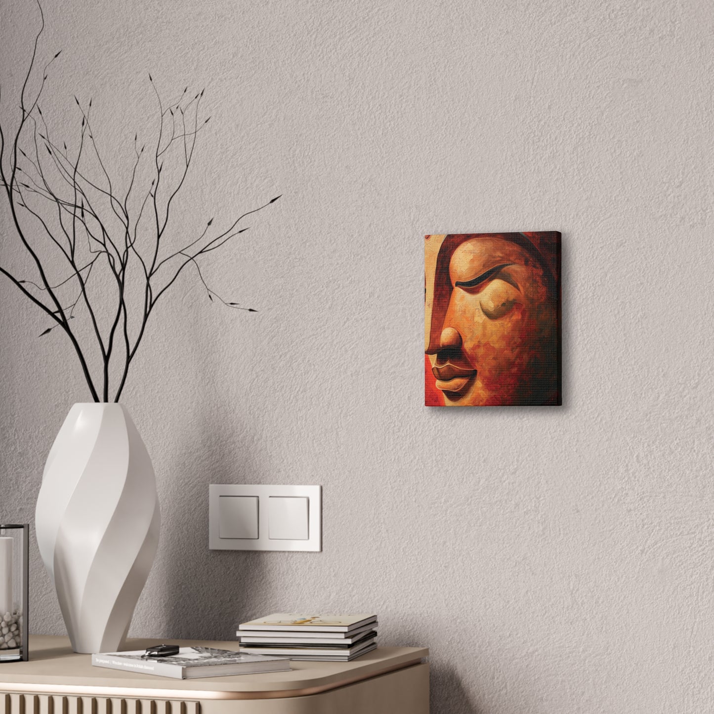 Buddha Painting Print 10 Canvas Stretched, 0.75"