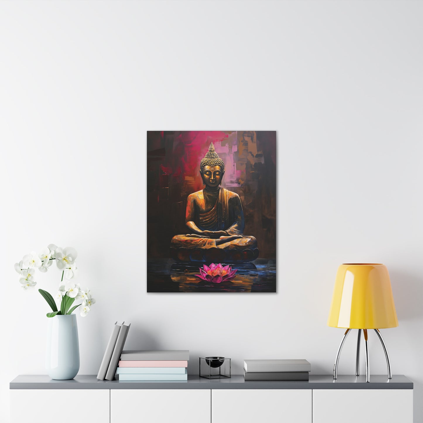 Buddha Painting Print 14 Canvas Stretched, 0.75"