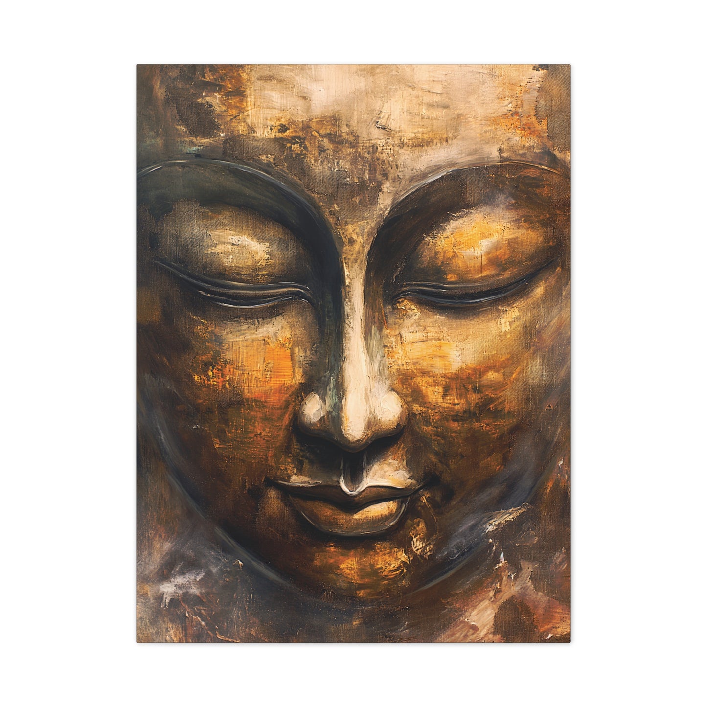 Buddha Painting Print 8 Canvas Stretched, 0.75"