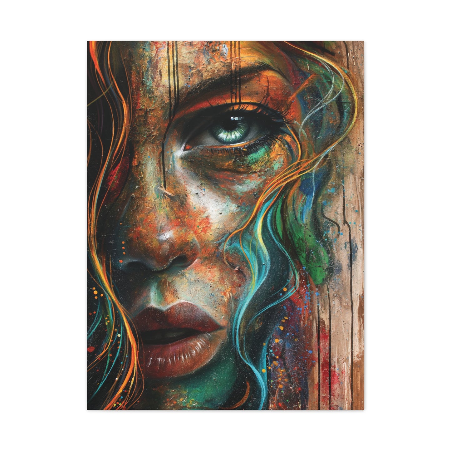 Graffiti Girl 2 Canvas Stretched, 0.75"