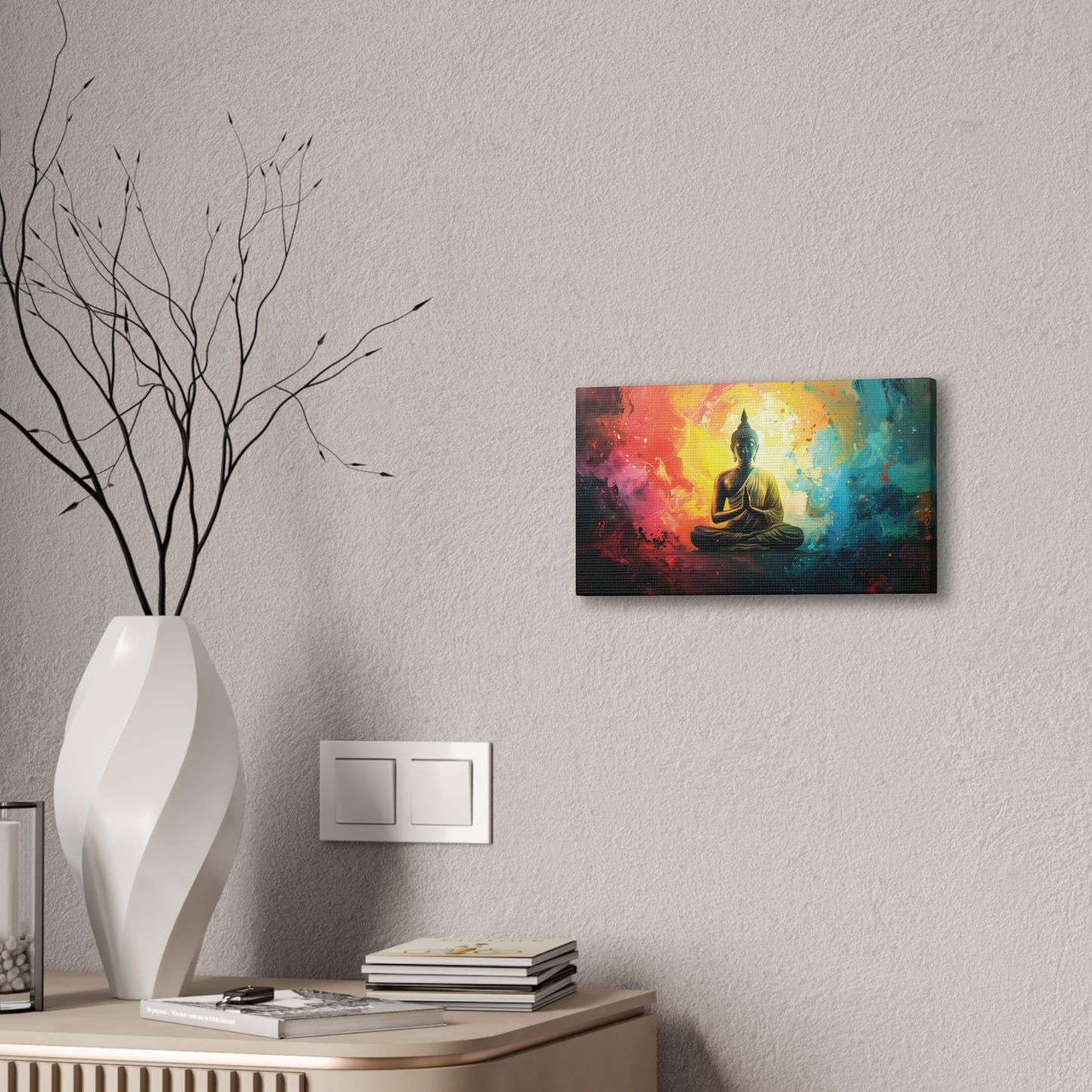 Buddha Painting Print 12 Canvas Stretched, 0.75"