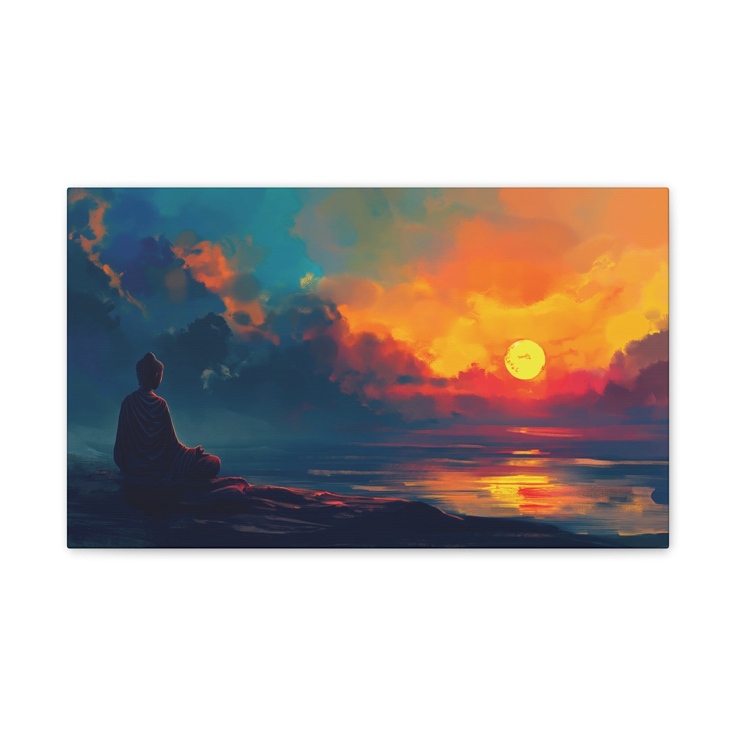 Buddha Painting Print 15 Canvas Stretched, 0.75"