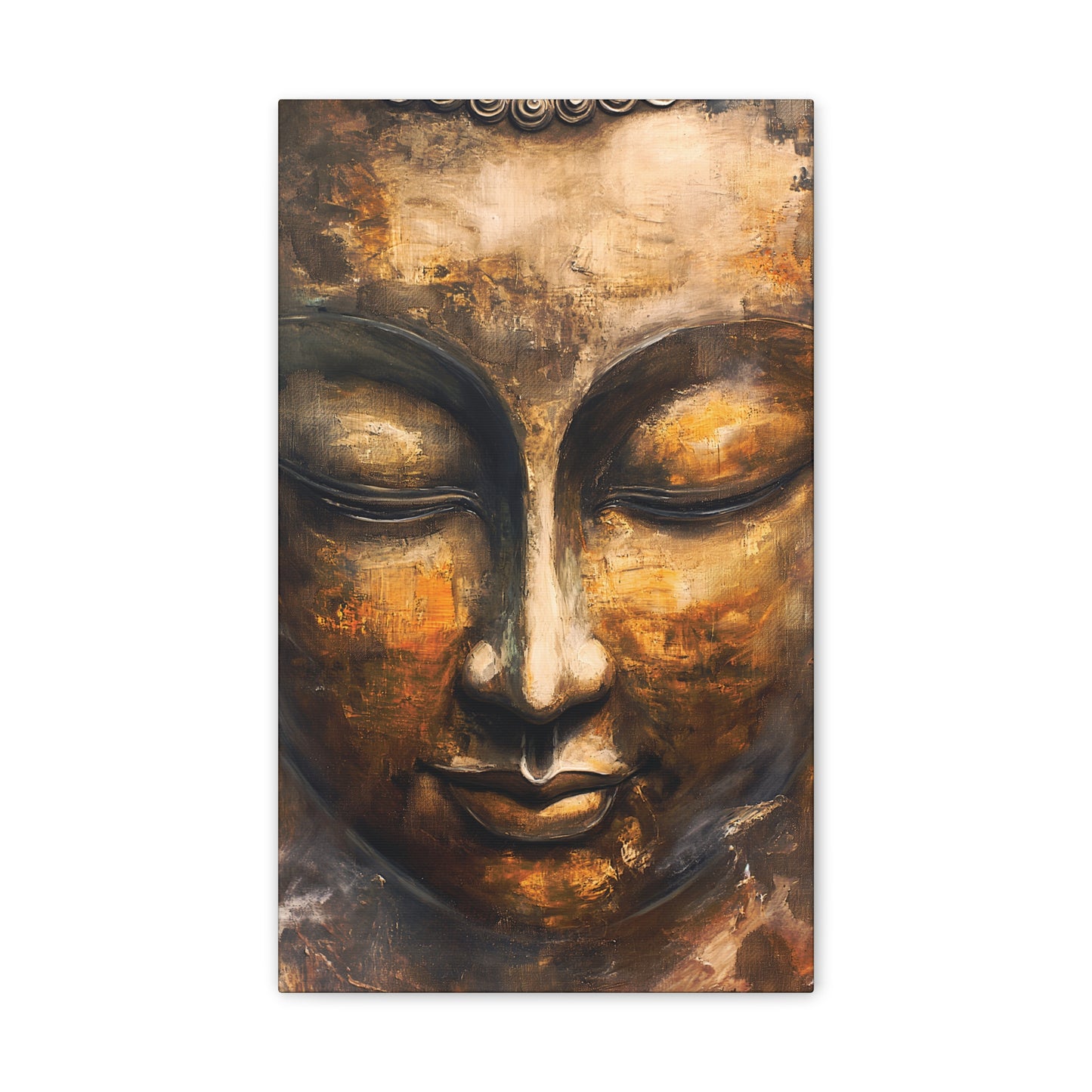 Buddha Painting Print 8 Canvas Stretched, 0.75"