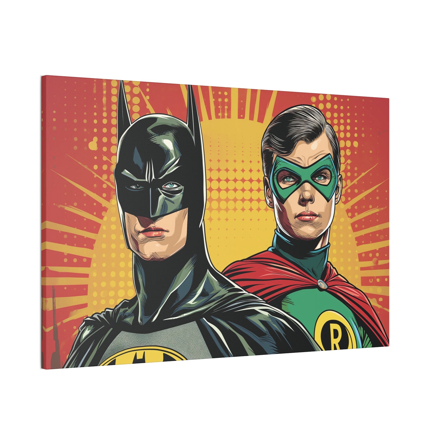 Bat and Boy Wonder 2 Canvas Stretched, 0.75"