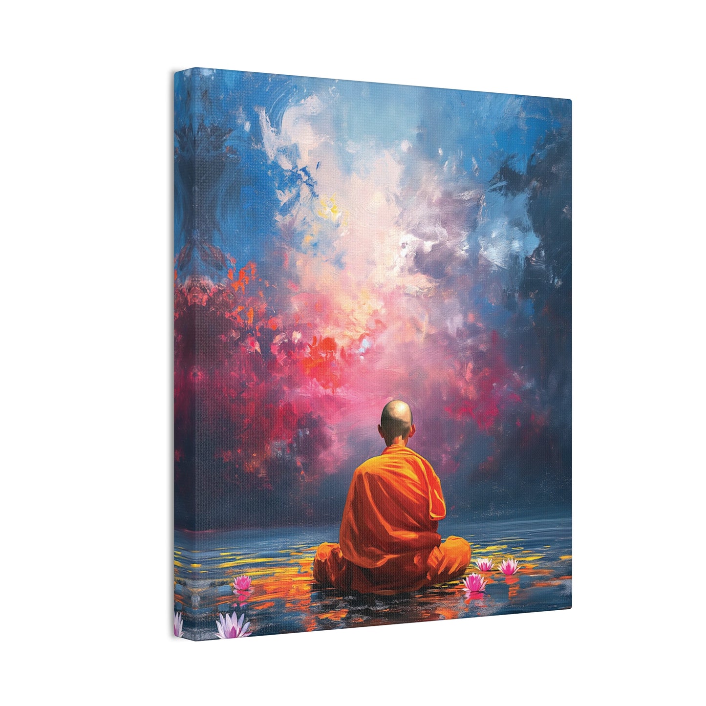 Buddha Painting Print 7 Canvas Stretched, 0.75"