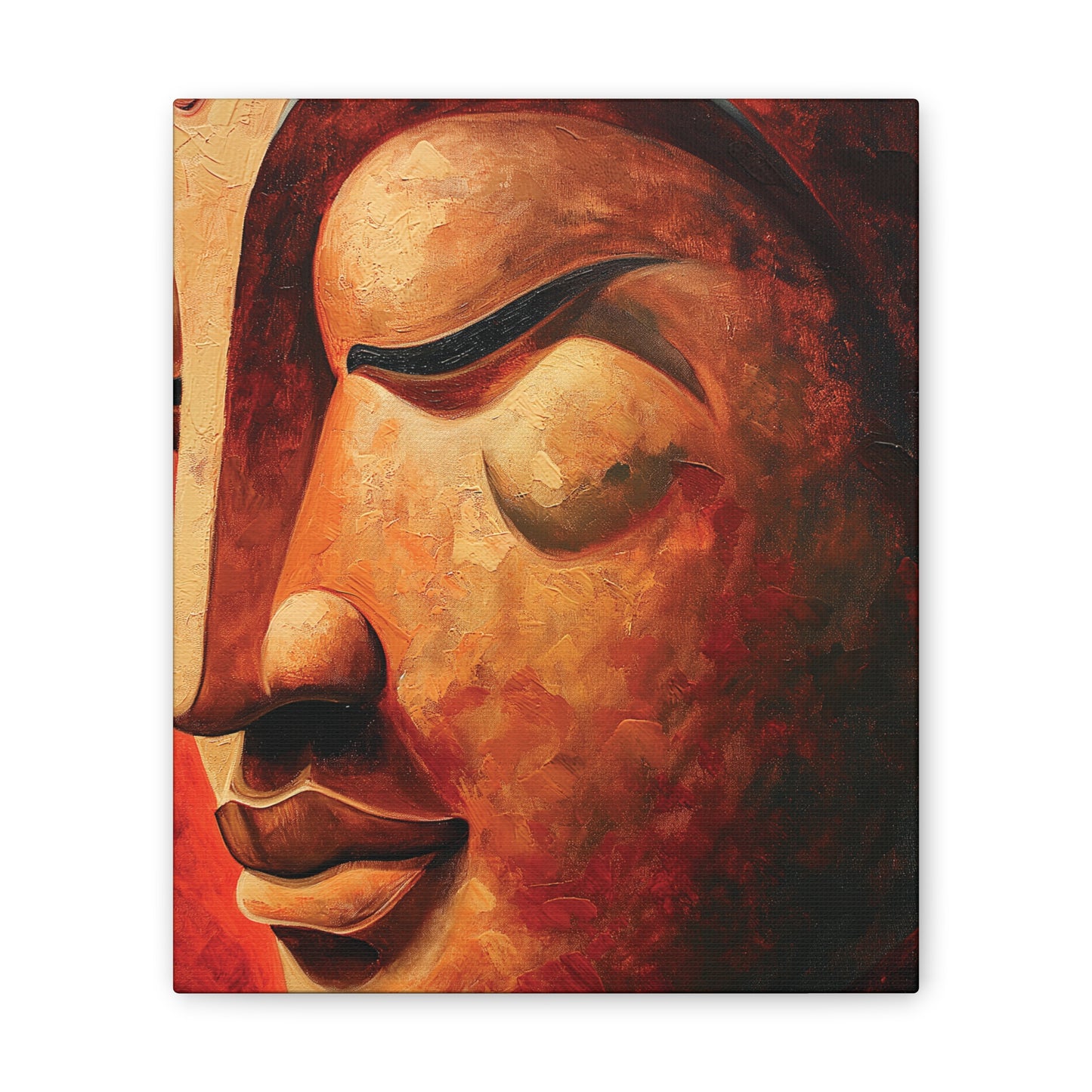 Buddha Painting Print 10 Canvas Stretched, 0.75"