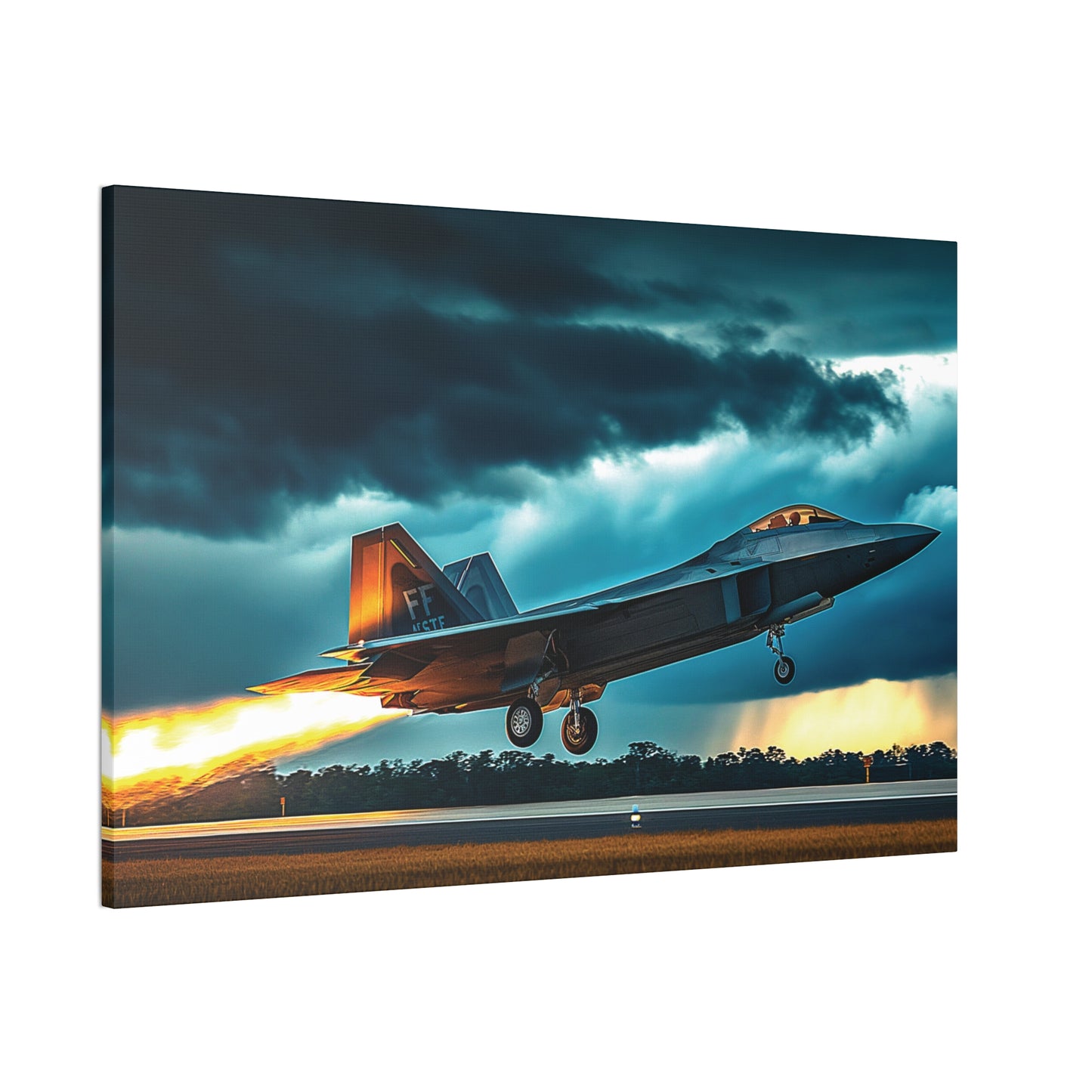 F-22 Fighter 3 Canvas Stretched, 0.75"