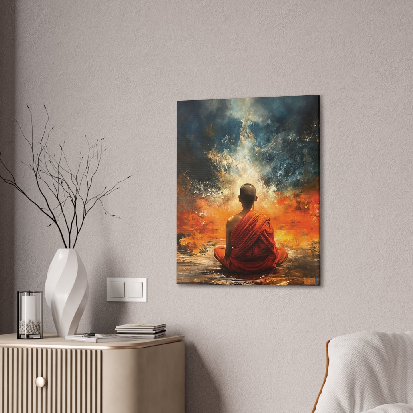 Buddha Painting Print 6 Canvas Stretched, 0.75"