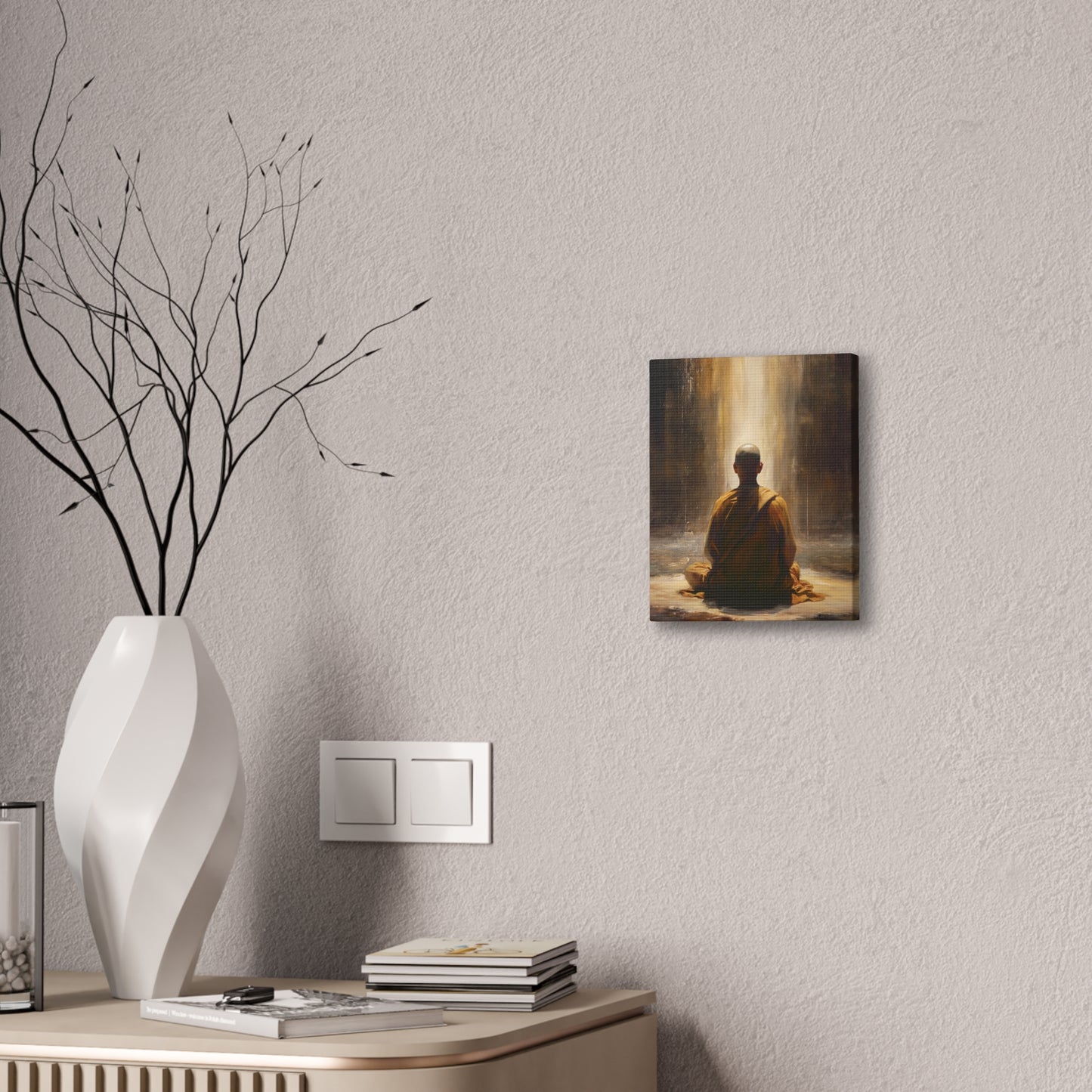 Buddha Painting Print 5 Canvas Stretched, 0.75"