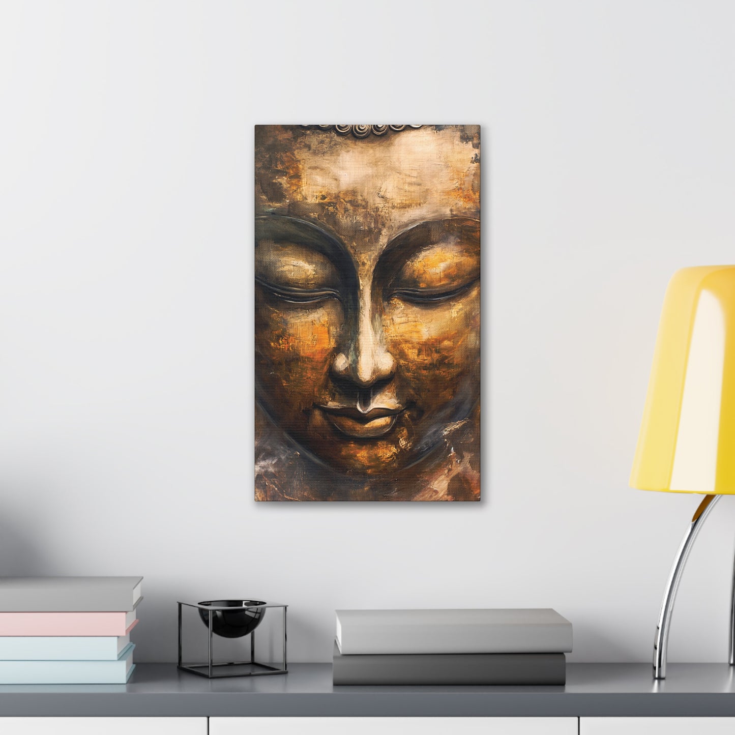 Buddha Painting Print 8 Canvas Stretched, 0.75"