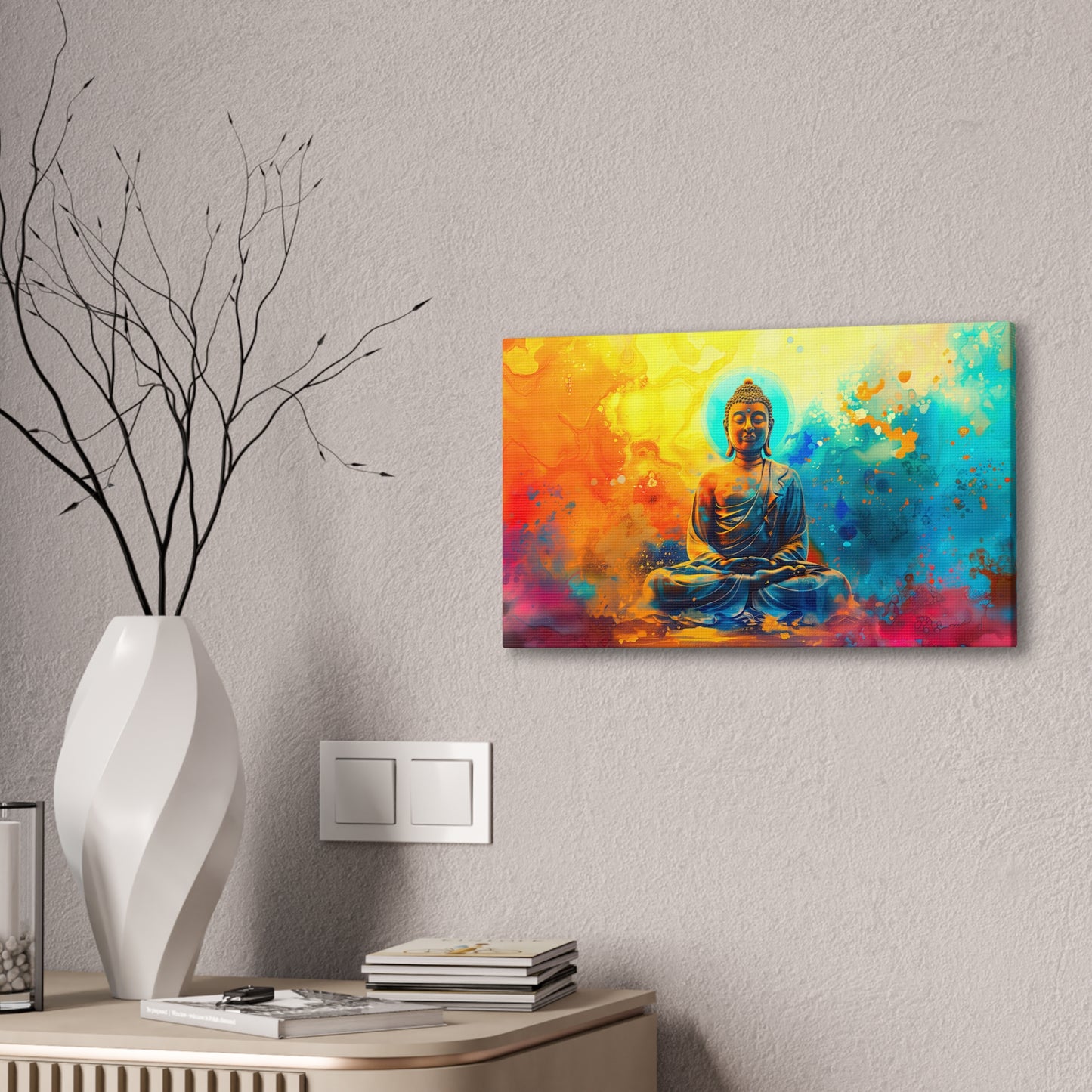 Buddha Painting Print 11 Canvas Stretched, 0.75"