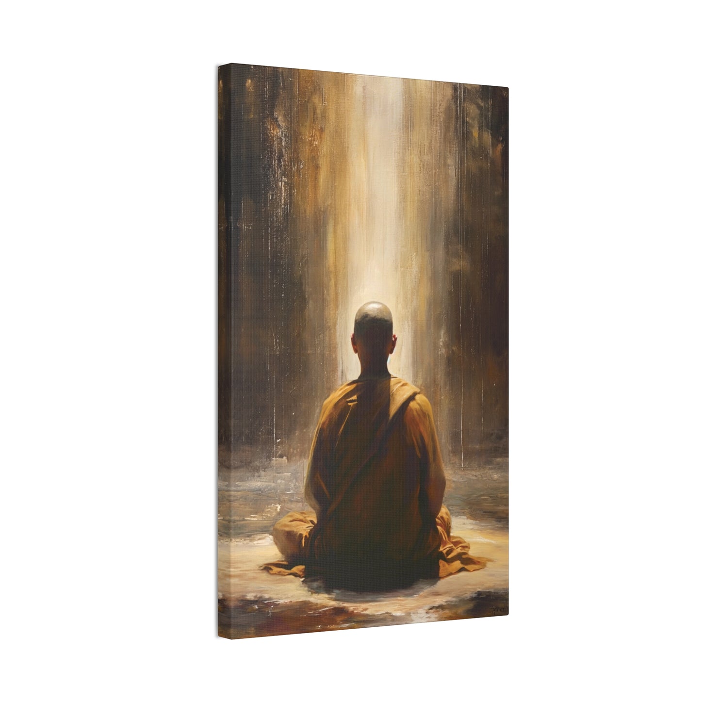 Buddha Painting Print 5 Canvas Stretched, 0.75"