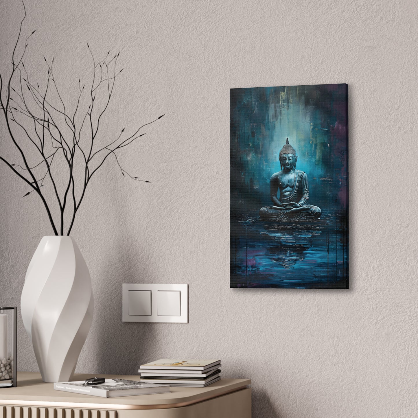 Buddha Painting Print 17 Canvas Stretched, 0.75"