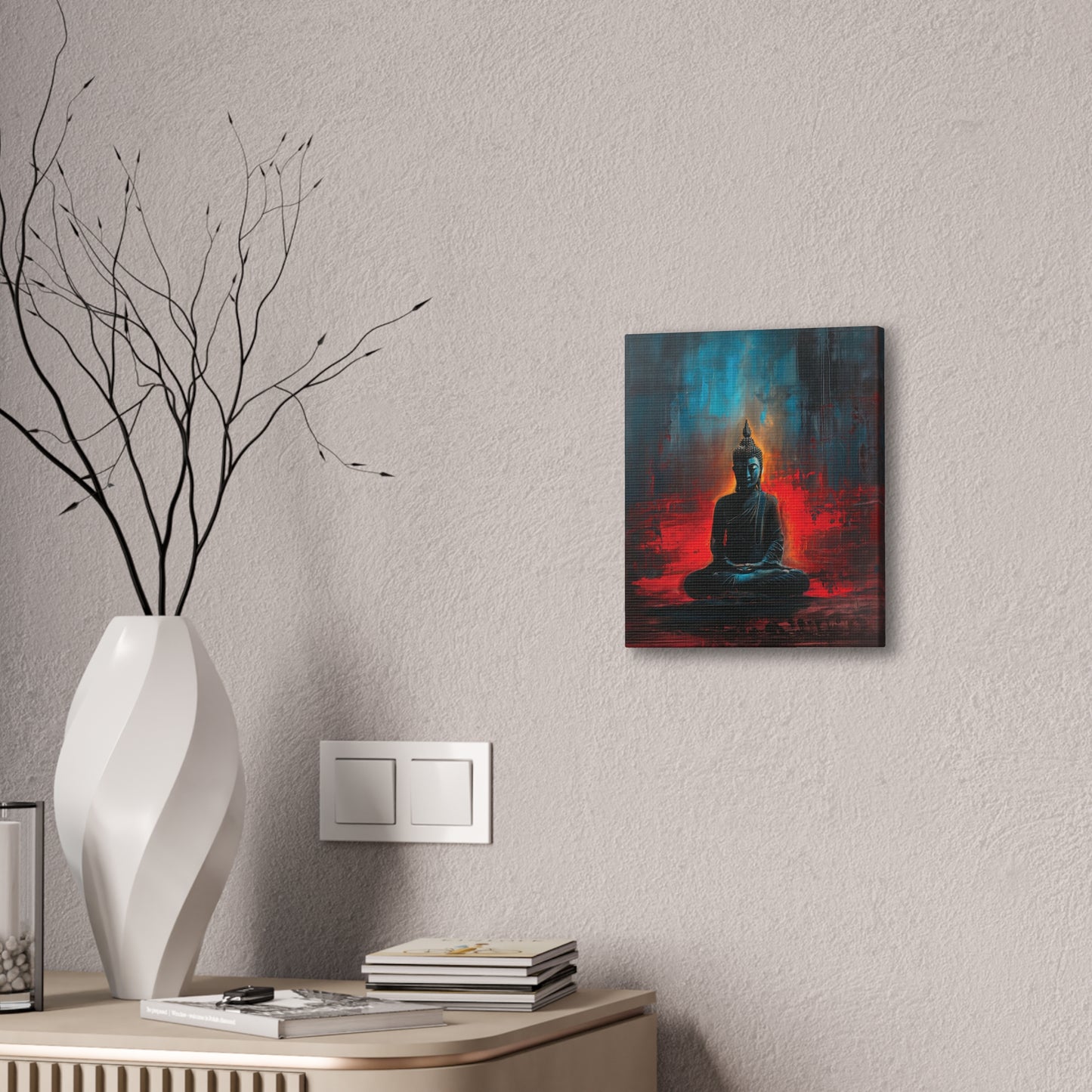 Buddha Painting Print 16 Canvas Stretched, 0.75"