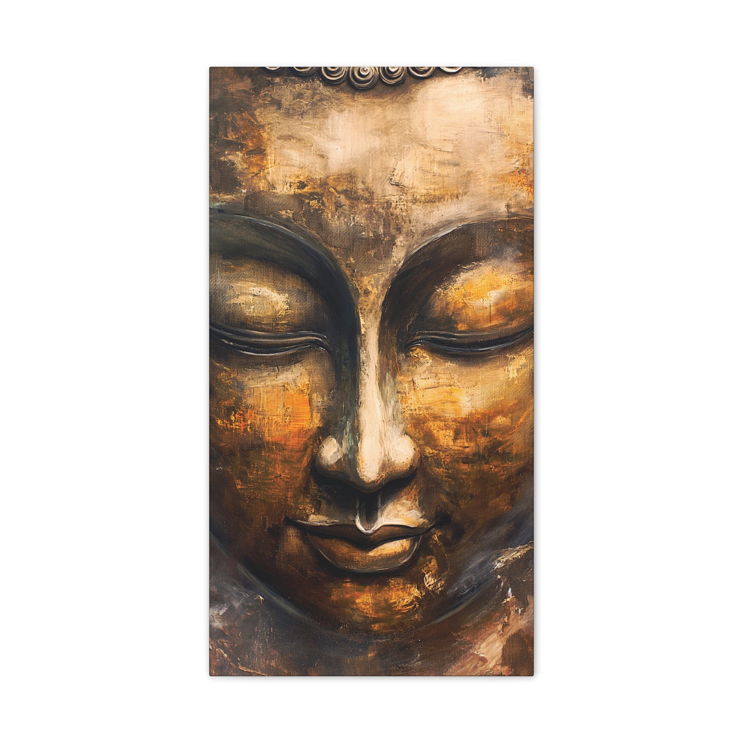 Buddha Painting Print 8 Canvas Stretched, 0.75"