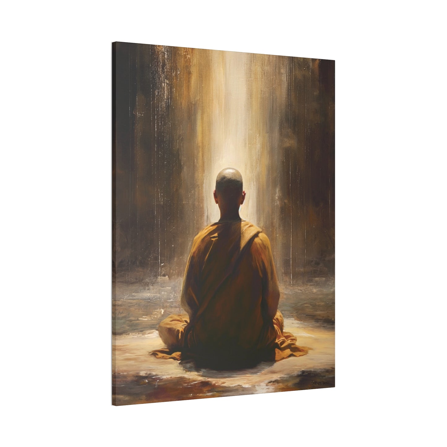 Buddha Painting Print 5 Canvas Stretched, 0.75"