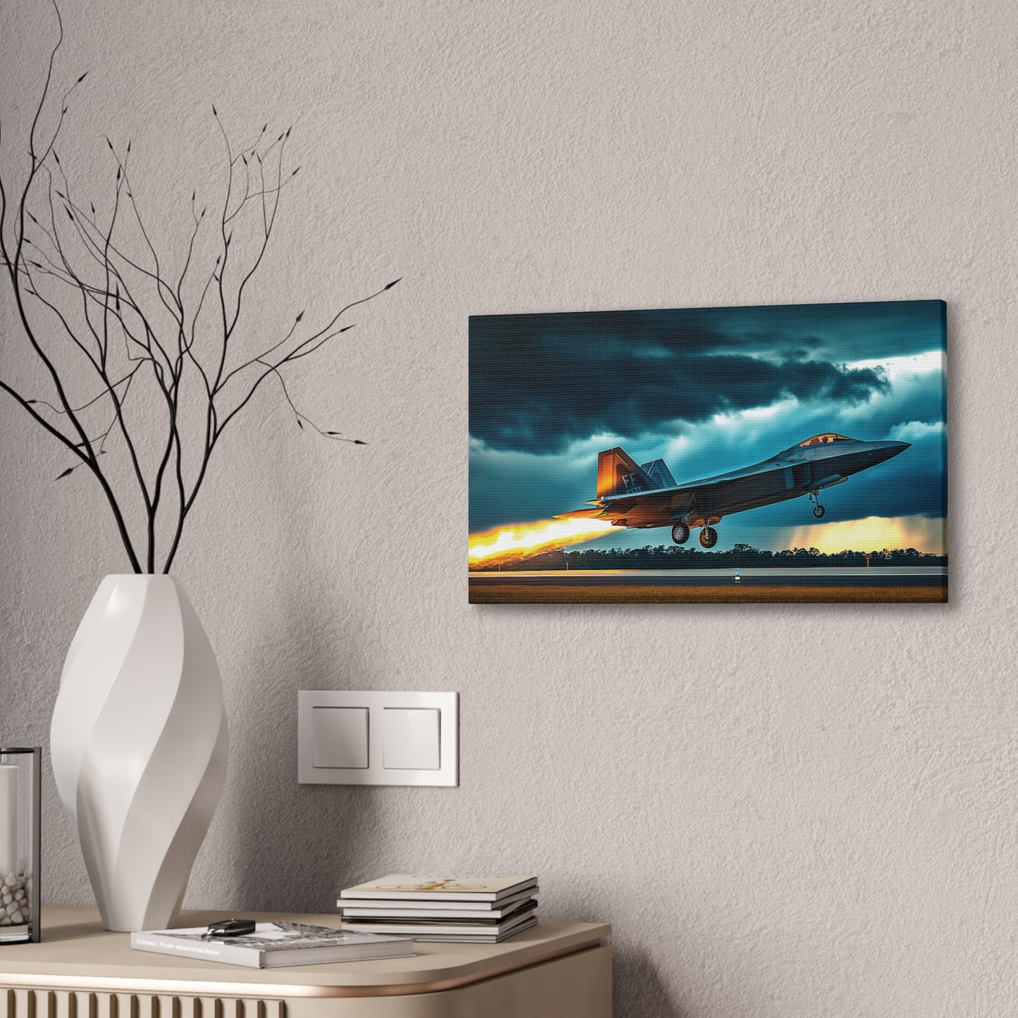 F-22 Fighter 3 Canvas Stretched, 0.75"