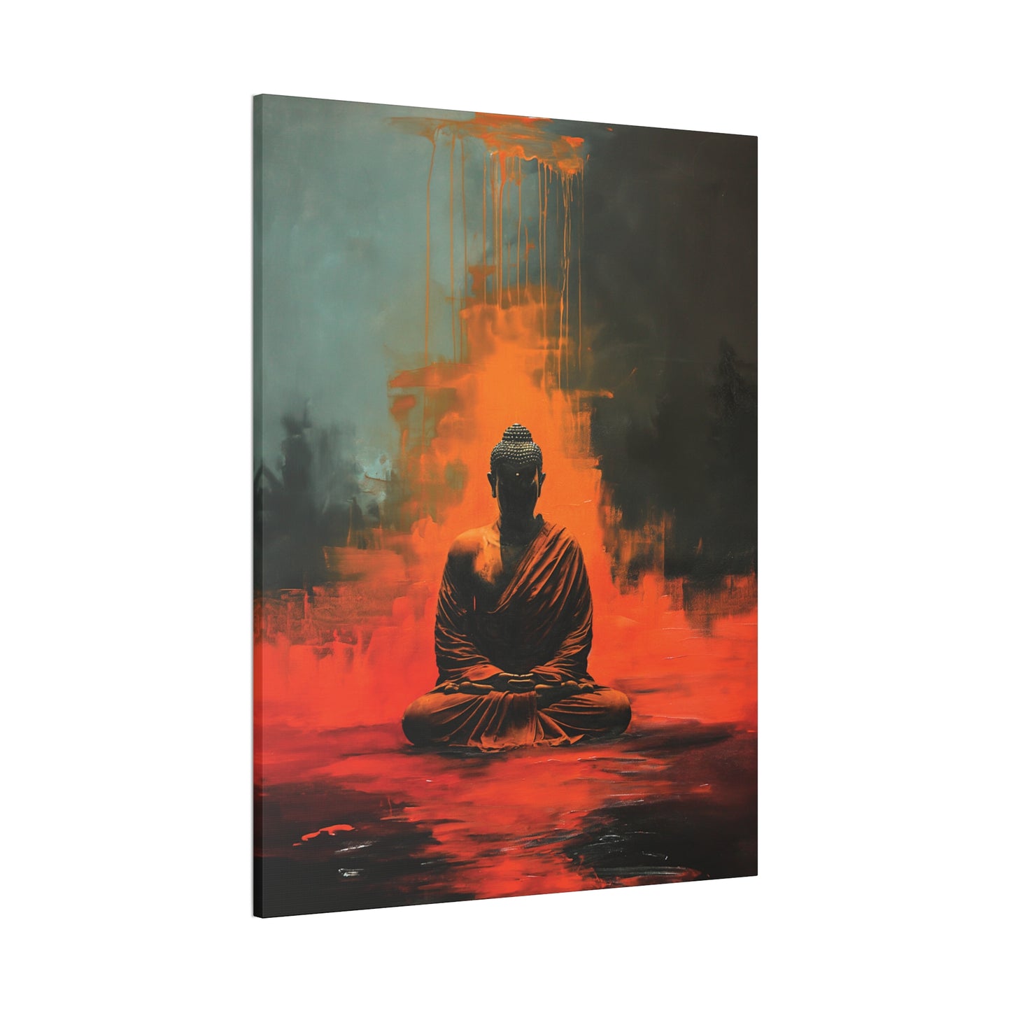 Buddha Painting Print 13 Canvas Stretched, 0.75"