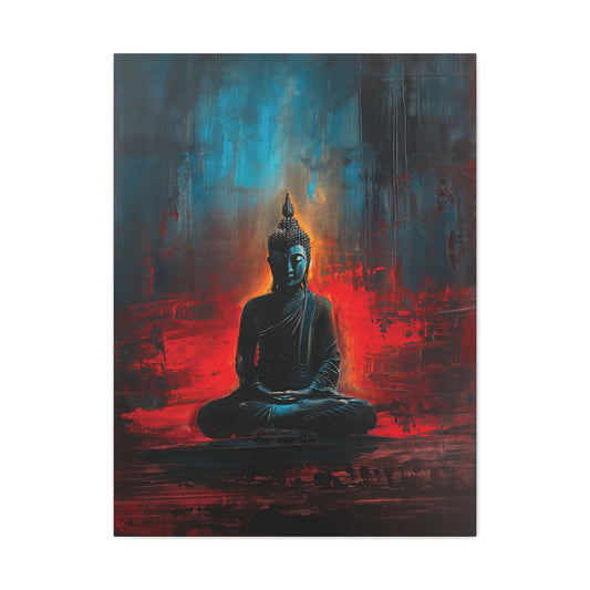 Buddha Painting Print 16 Canvas Stretched, 0.75"