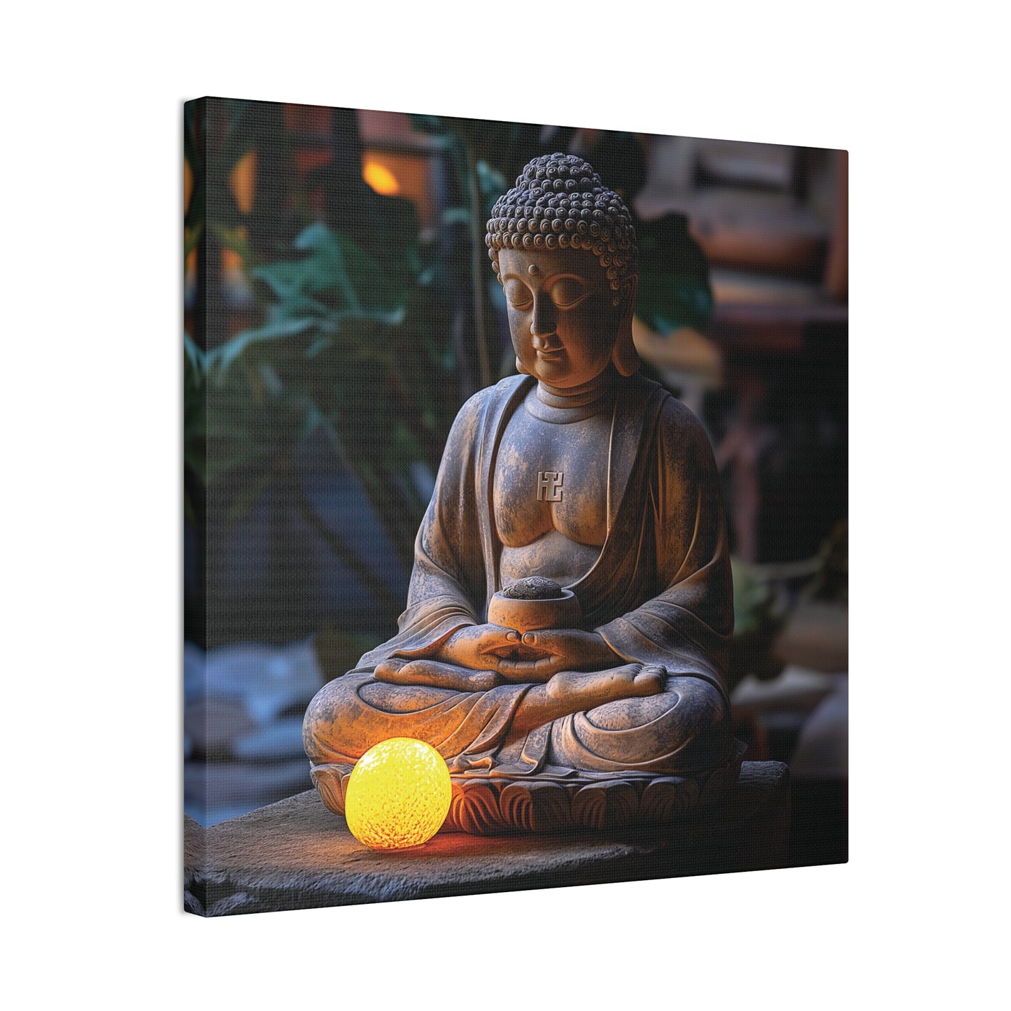 Buddha 2 Square Canvas Stretched, 0.75"