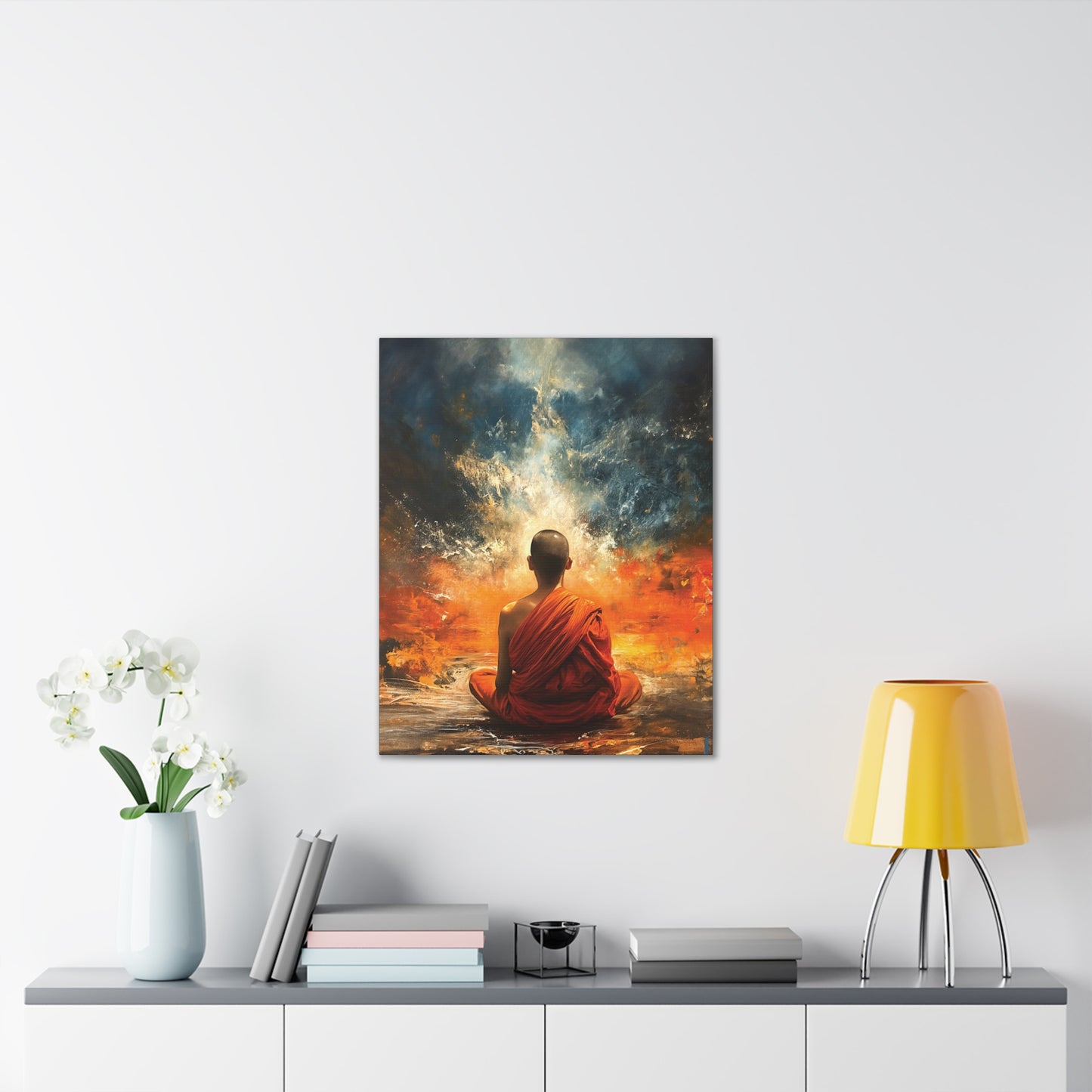 Buddha Painting Print 6 Canvas Stretched, 0.75"