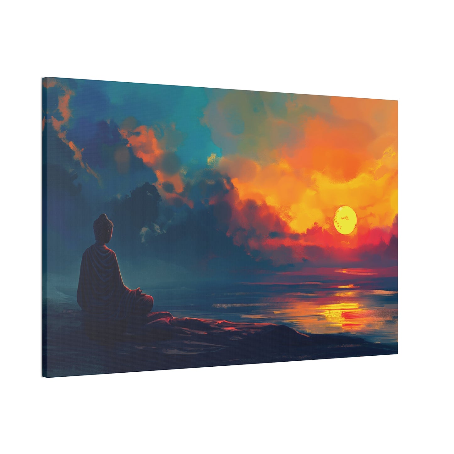 Buddha Painting Print 15 Canvas Stretched, 0.75"