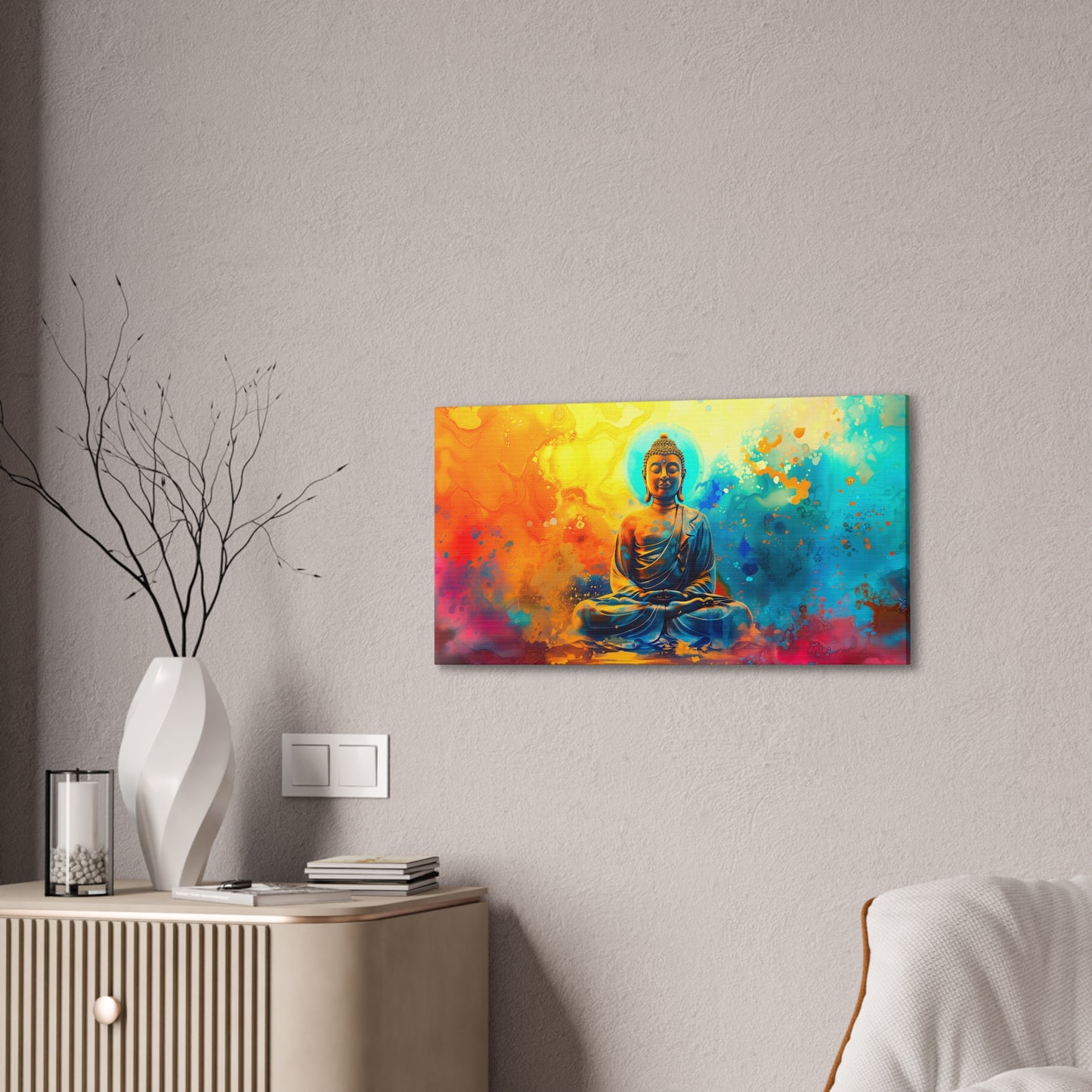 Buddha Painting Print 11 Canvas Stretched, 0.75"