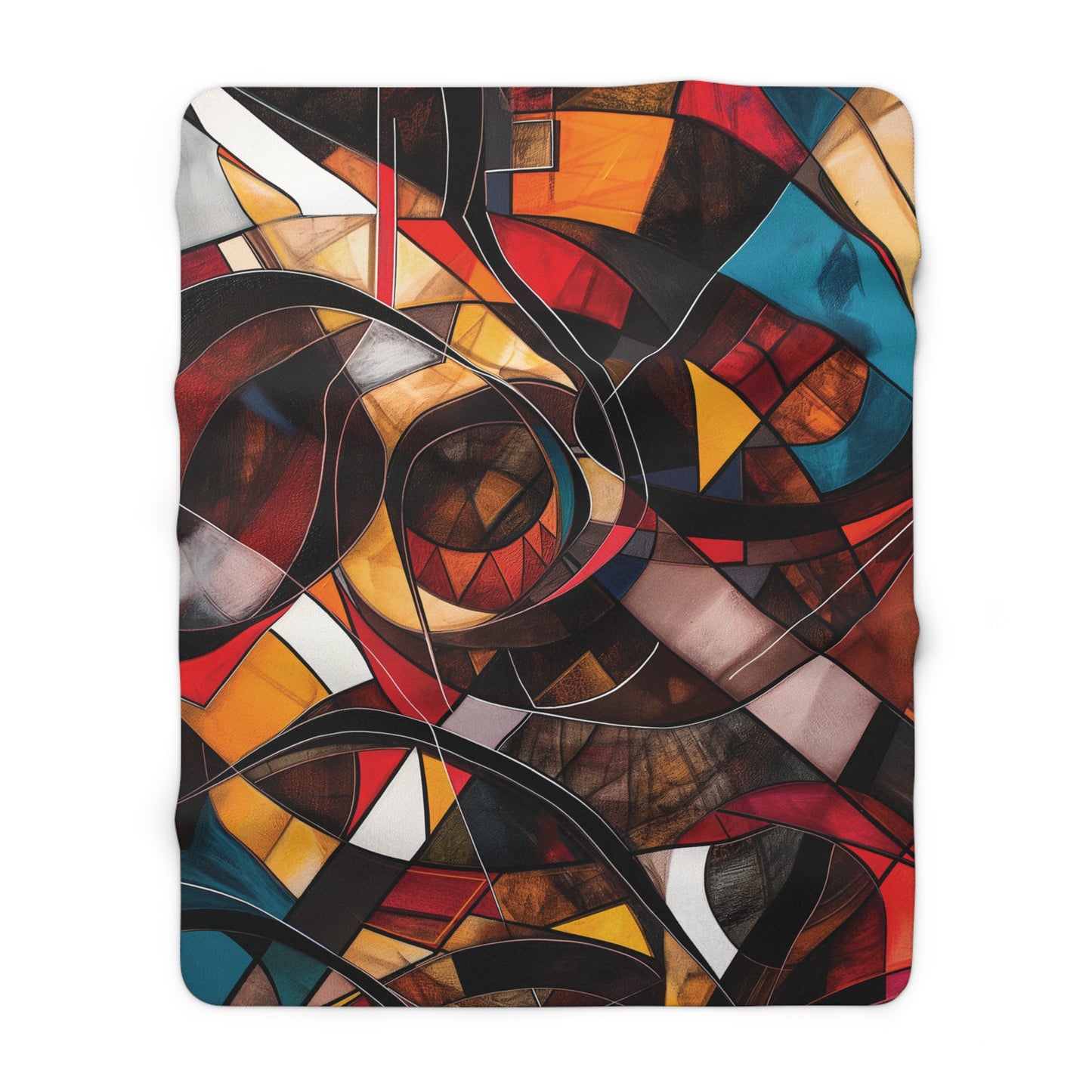 Abstract Cubist Sherpa Fleece Blanket