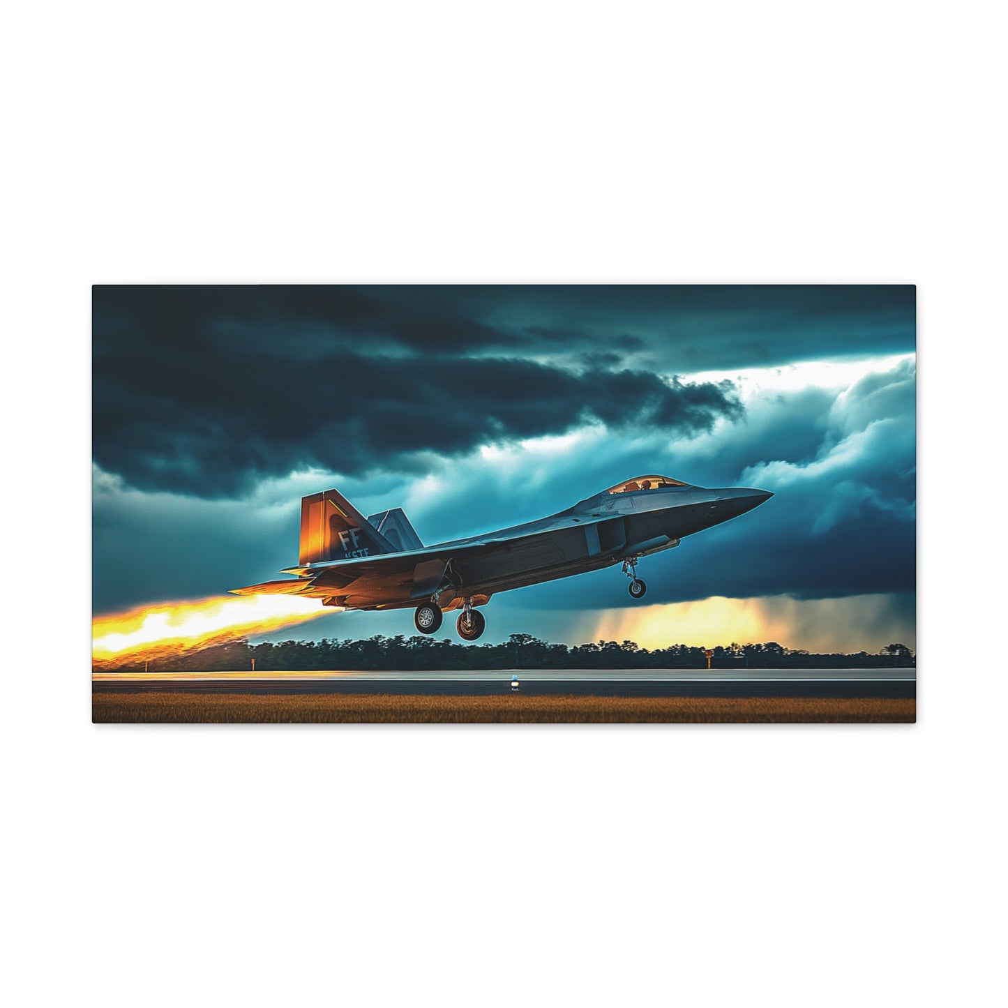 F-22 Fighter 3 Canvas Stretched, 0.75"