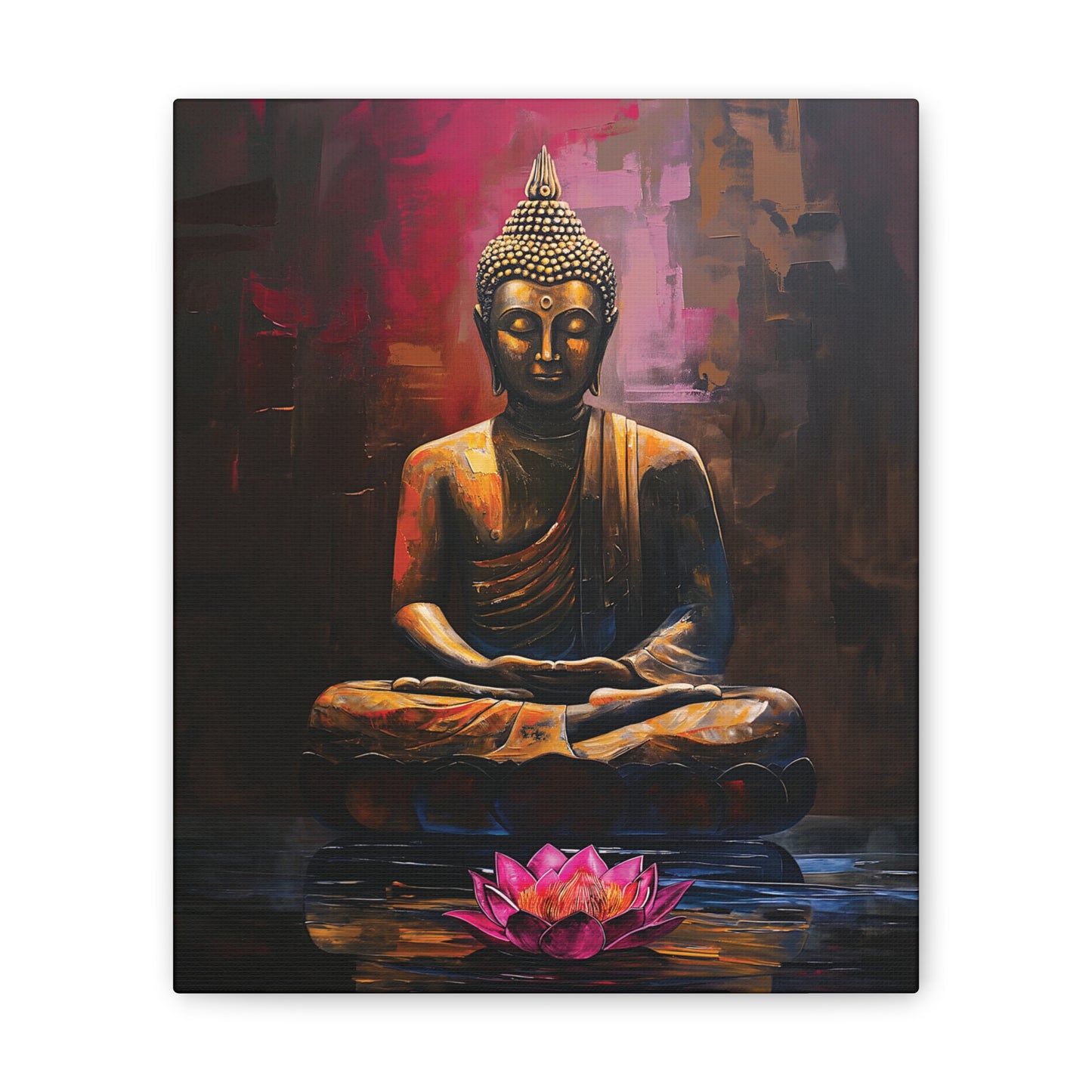 Buddha Painting Print 14 Canvas Stretched, 0.75"