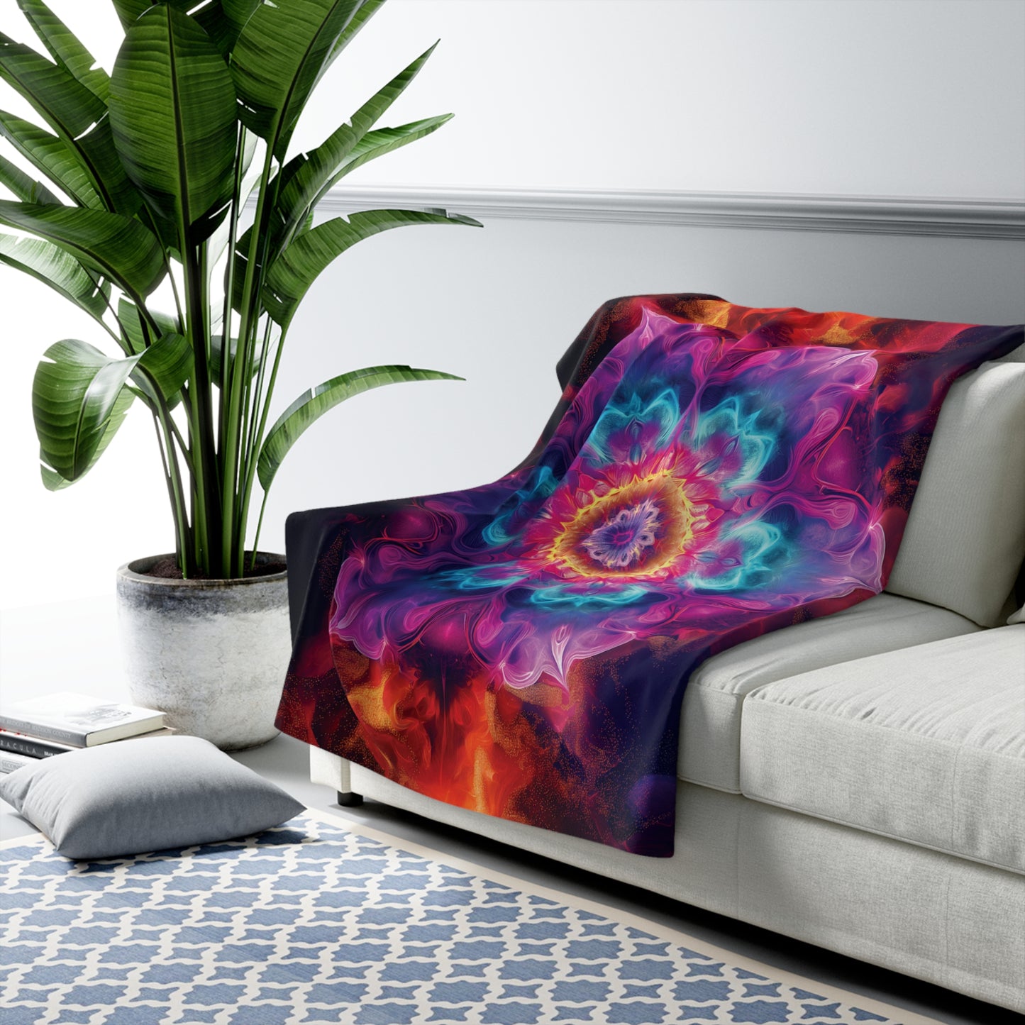 Mandala 1 Sherpa Fleece Blanket