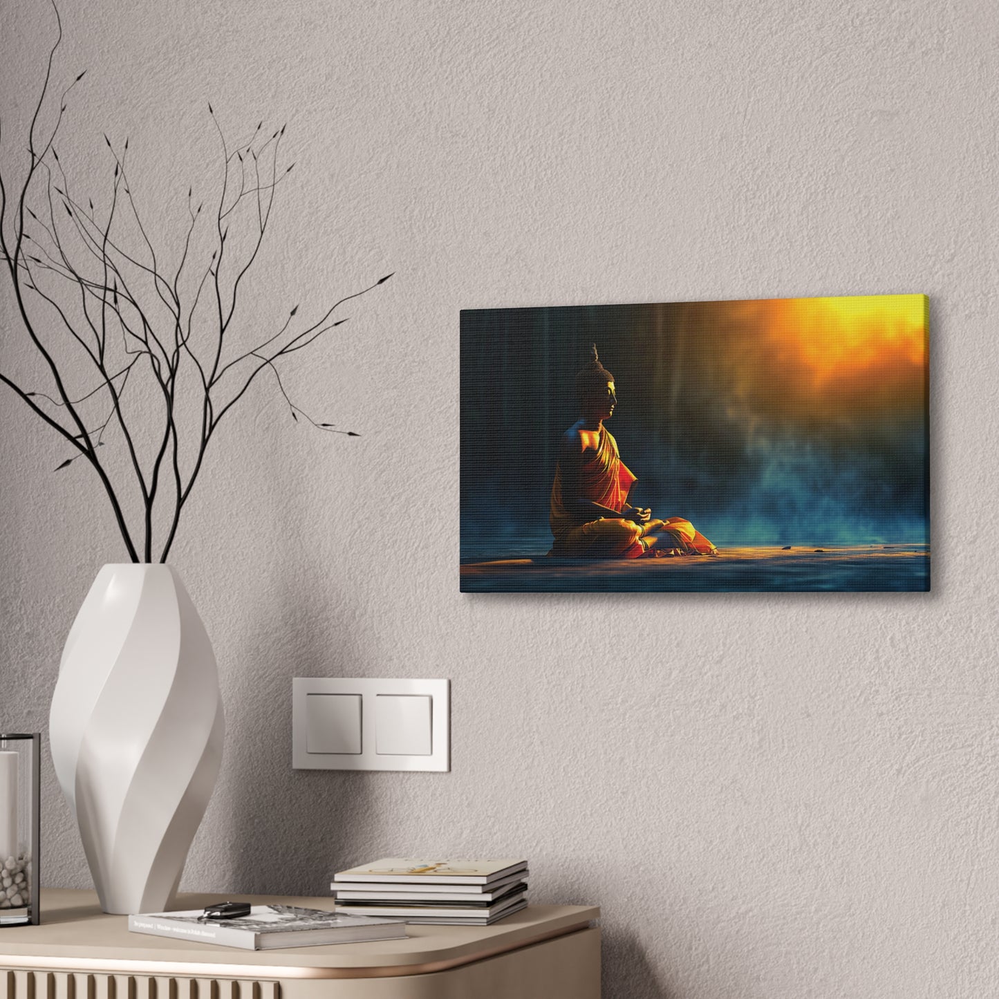 Buddha Painting Print 27 Canvas Stretched, 0.75"