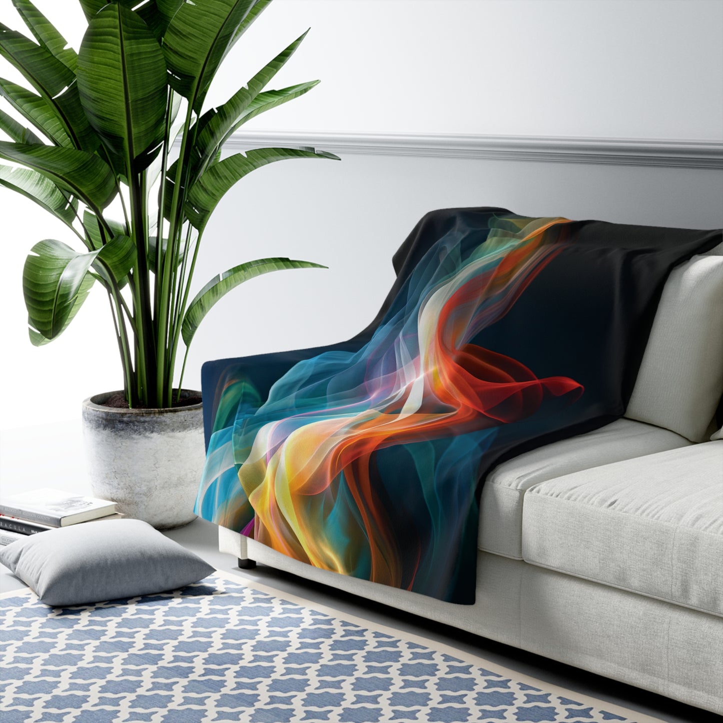 Color Flames Sherpa Fleece Blanket