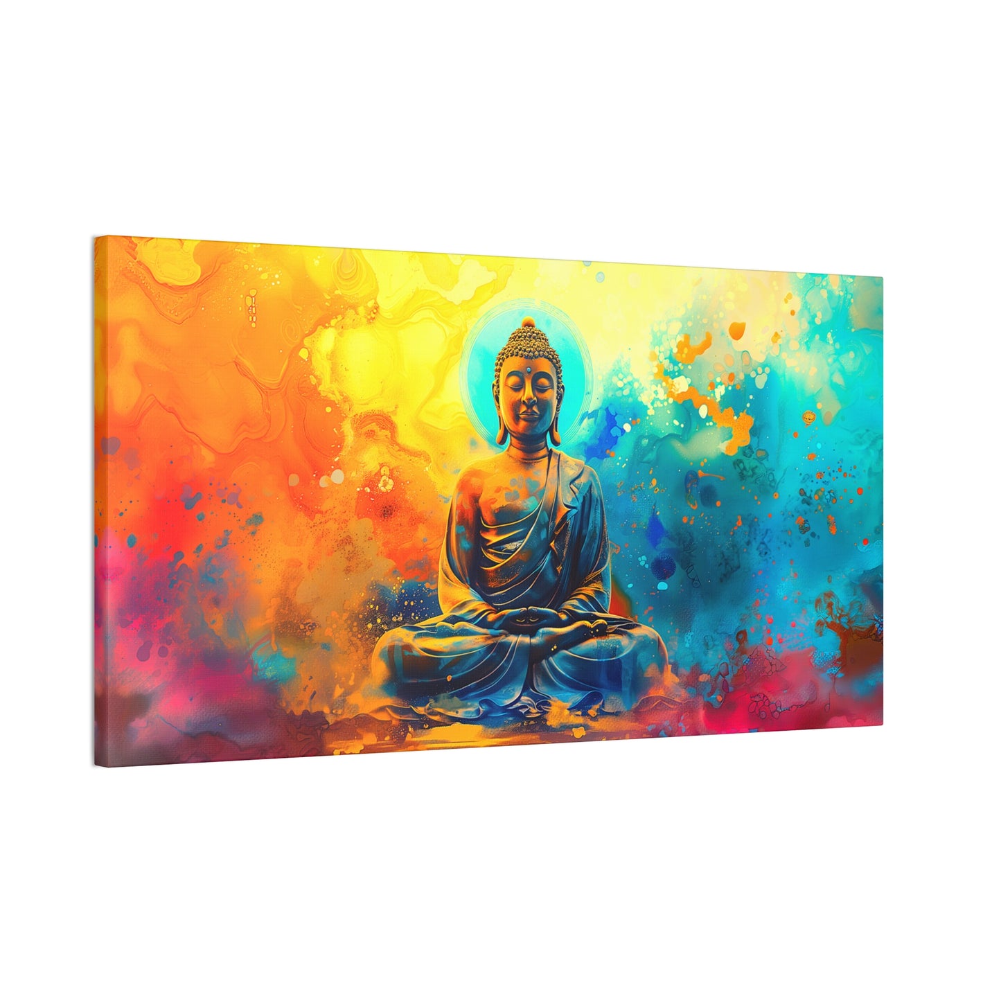 Buddha Painting Print 11 Canvas Stretched, 0.75"